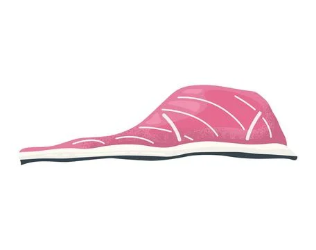 Flat design pink baseball cap side view. Casual fashion headwear vector Illustrazione stock