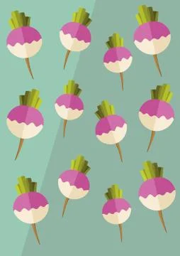 Flat design pink radish pattern Stock Illustration