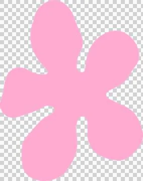 Flat design pink splatter shape is floating on transparent background with five Stock Illustration