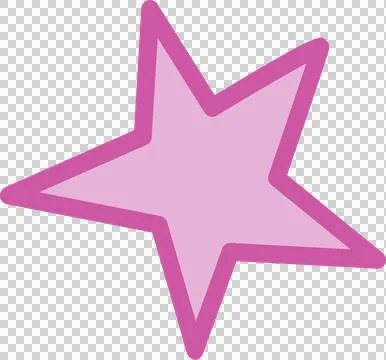 Flat design pink star shape is floating with cartoonish uneven points on Stock Illustration