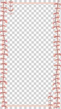 Flat design pink vine stems are forming rectangular frame appearing on Illustrazione stock