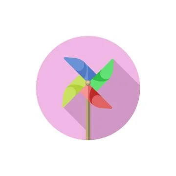 Flat design pinwheel Stock Illustration