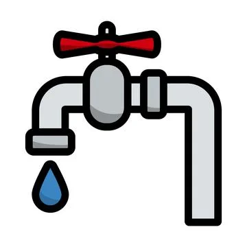 Flat Design Pipe With Valve Icon Illustrazione stock