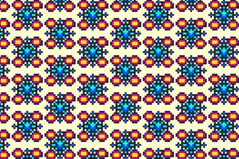 Flat design pixel pattern illustration Stock Illustration