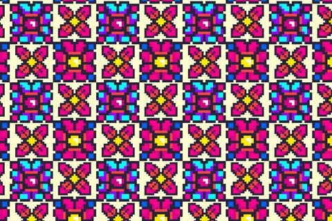 Flat design pixel pattern illustration Illustrazione stock