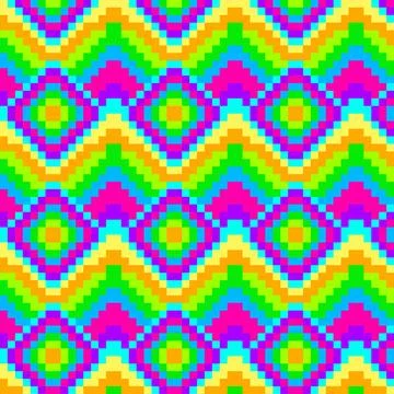 Flat design pixel pattern illustration Stock Illustration