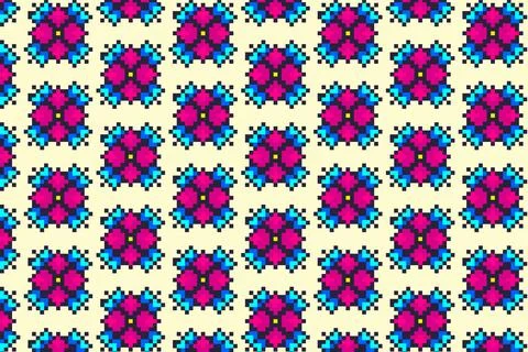 Flat design pixel pattern illustration Stock Illustration