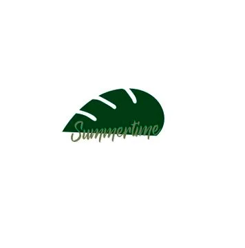 Flat design plant icon - leaf of tropical monstera and summer time summer log Stock Illustration
