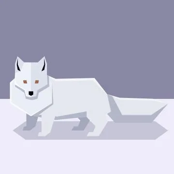 Flat design Polar Fox Illustrazione stock