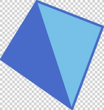 Flat design polyhedral shape is floating on transparent background featuring Stock Illustration