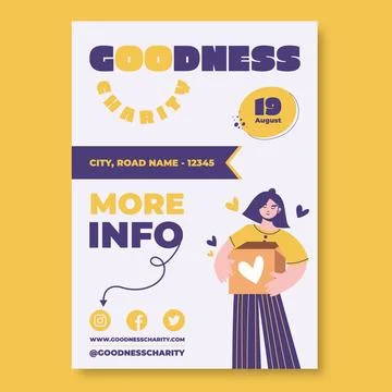 Flat design poster template Stock Illustration