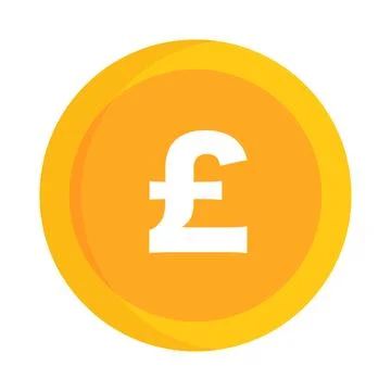 Flat design pound sterling coin icon. British currency. Vector. Stock Illustration