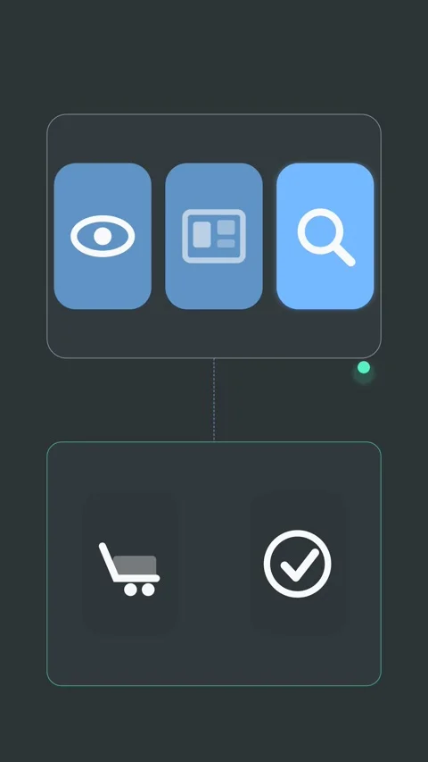 Flat design Product recommendation engine animation - graphite marketing motion Video stock 342627363