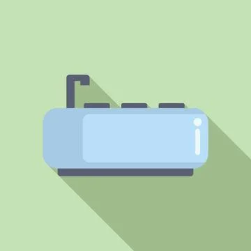 Flat design projector icon on green background Stock Illustration