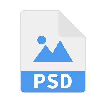 Flat design PSD file icon. PSD data icon. Vector. Stock Illustration
