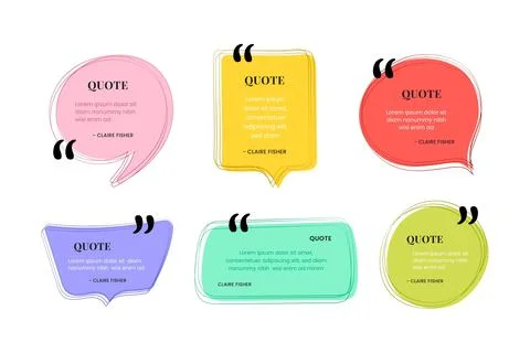 Flat design quote box frame collection Stock Illustration