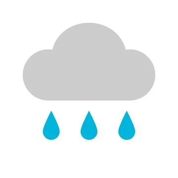 Flat design rain icon. Rain cloud. Weather. Vector. イラスト素材