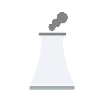 Flat design reactor icon emitted smoke. Vector. Stock Illustration