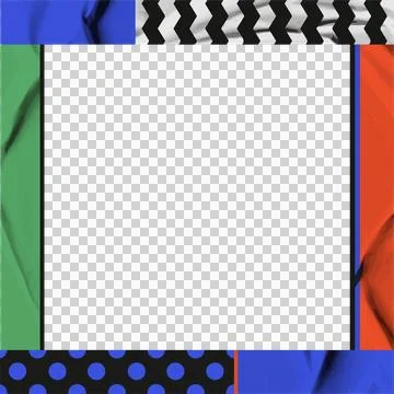Flat design rectangular frame is showing panels with zigzag and circle patterns 스톡 일러스트