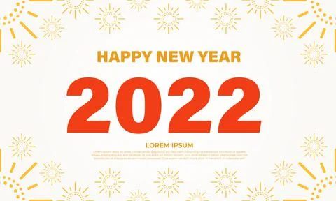 Flat design red and yellow happy new year background Stock Illustration