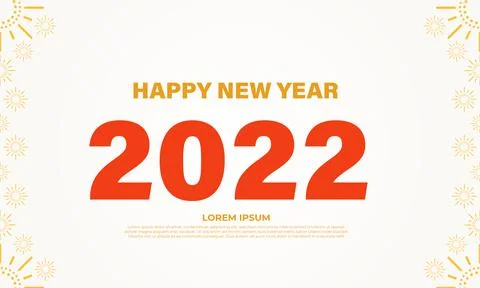 Flat design red and yellow happy new year background Stock Illustration