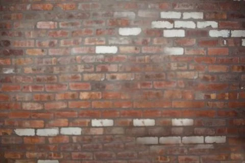 Flat design red brown brick wall is showing stretcher bond with color Foto stock