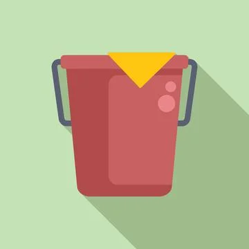 Flat design red bucket with yellow napkin Stock Illustration
