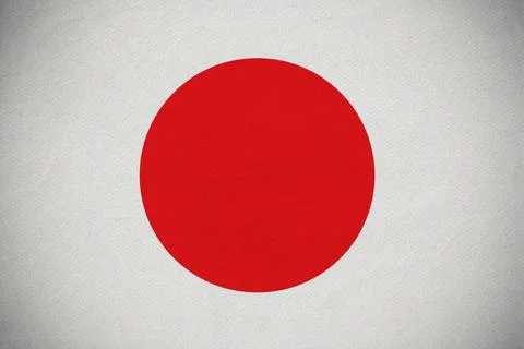 Flat design red circle is resting on textured off-white surface, showing subtle Stock Illustration