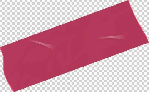 Flat design red cloth is lying diagonally showing gentle folds over transparent Ilustração Stock