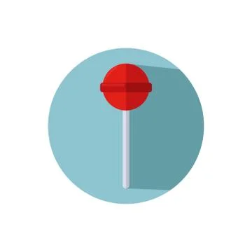 Flat design red lollipop Stock Illustration
