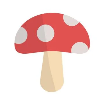 Flat design red mushroom icon. Fungi. Vector. Stock Illustration