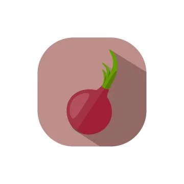Flat design red onion Stock Illustration