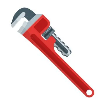 Flat design red pipe wrench Stock Illustration
