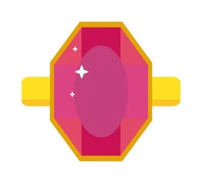 Flat design of red ruby gemstone illustration 스톡 일러스트