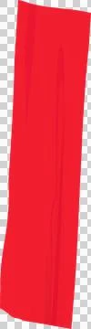 Flat design red vertical drape is hanging with subtle folds on transparent Illustrazione stock
