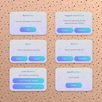 Flat design reminder template design Stock Illustration