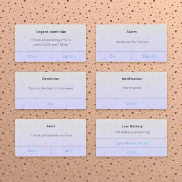 Flat design reminder template design Stock Illustration