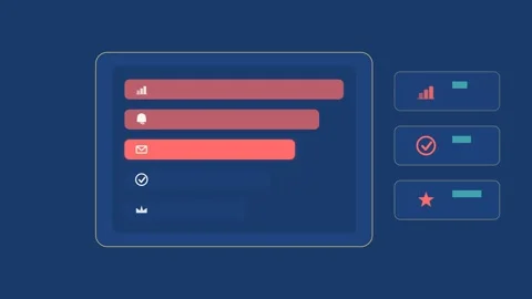 Flat design Renewal email automation animation - cobalt blue marketing motion Vidéo 342626510