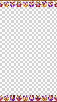 Flat design repeating border showing multicolor diamonds hearts arches stars on Illustrazione stock