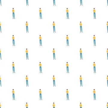 Flat design repeating pattern of diverse people Stock Illustration