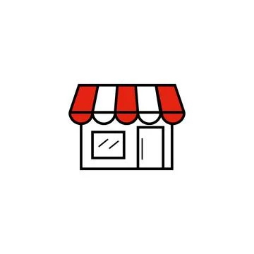 Flat design retail icon. Store or shop icon. Vector. Ilustración de archivo