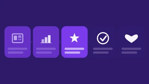 Flat design Retention lifecycle dashboard animation - violet marketing motion Stockbeeldmateriaal 342627266