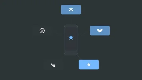 Flat design Returning visitor conversion animation - graphite marketing motion Stockbeeldmateriaal 342627236