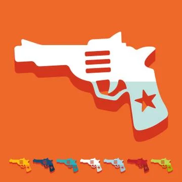 Flat design: revolver Ilustração Stock
