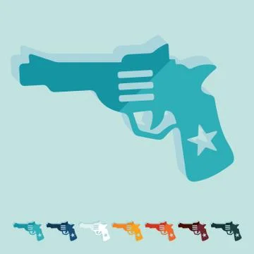 Flat design: revolver Illustrazione stock