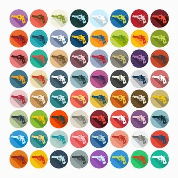 Flat design: revolver Illustrazione stock