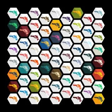 Flat design: revolver Illustrazione stock