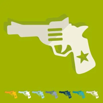 Flat design: revolver Illustrazione stock