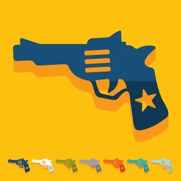Flat design: revolver Ilustração Stock