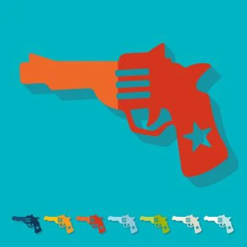 Flat design: revolver Illustrazione stock
